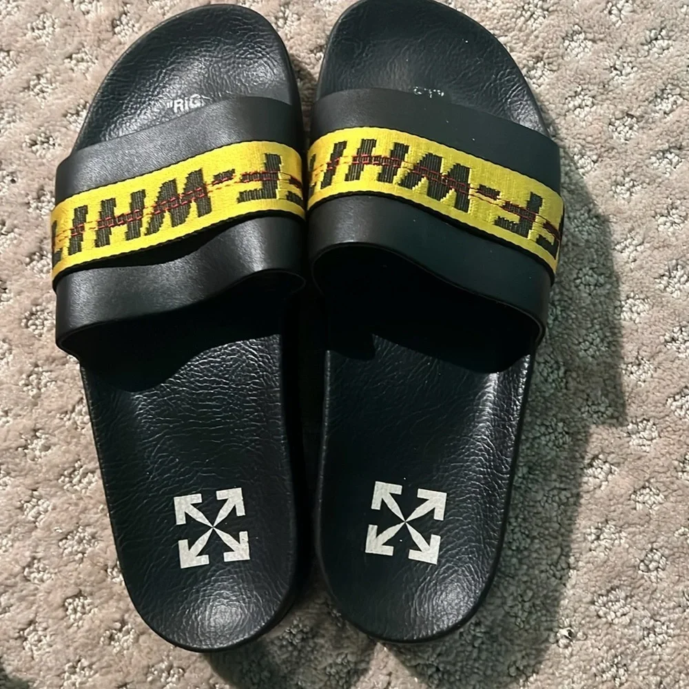 Off-White Men's Industrial Belt Logo Slide Sandals